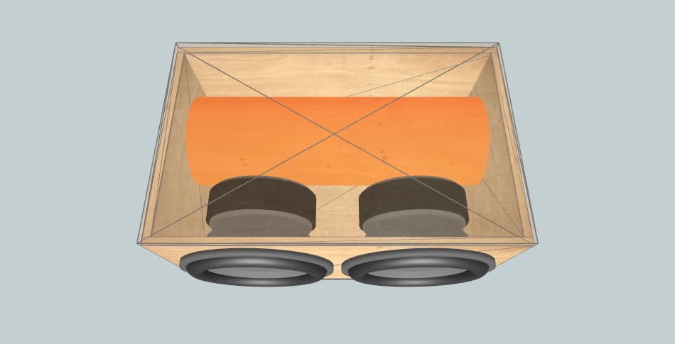 Pride BB15V3 (2) на 250 трубе - короб для сабвуфера