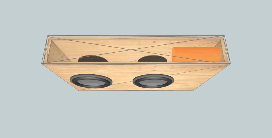 base plana debajo del asiento - subwoofer box