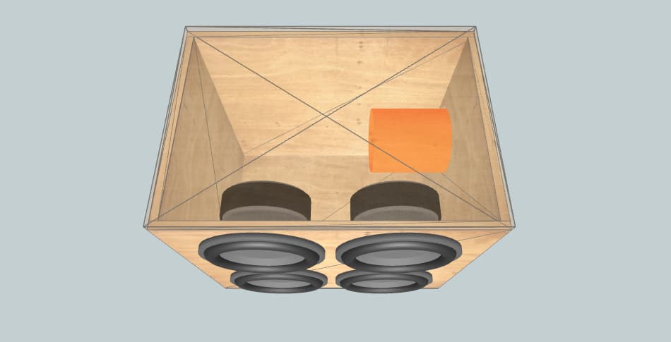 Basic 2 cubes quad box - subwoofer box