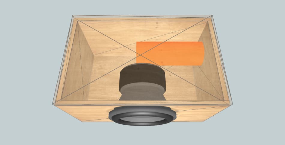 DL Audio pheonix 10 на серой трубе - короб для сабвуфера