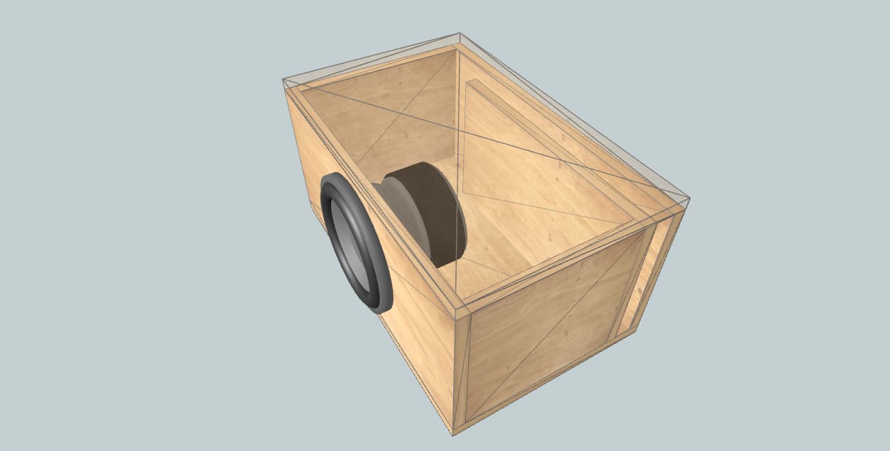 8 inch Subwoofer Box | Ported | Slot on the Right Panel